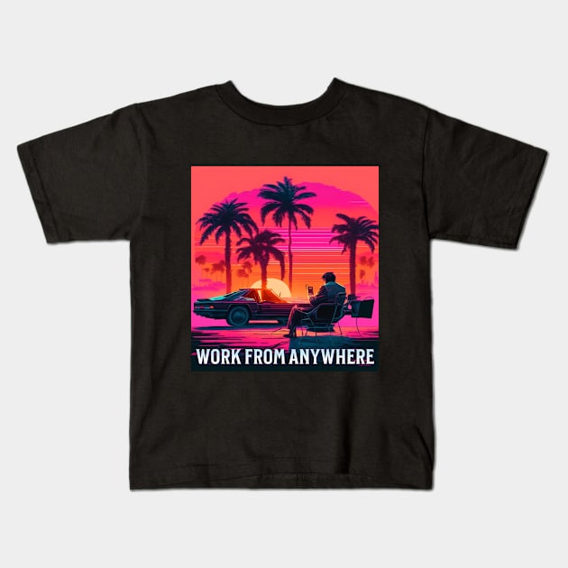 Digital Nomads Work From Anywhere Kids T-Shirt by The Global Worker